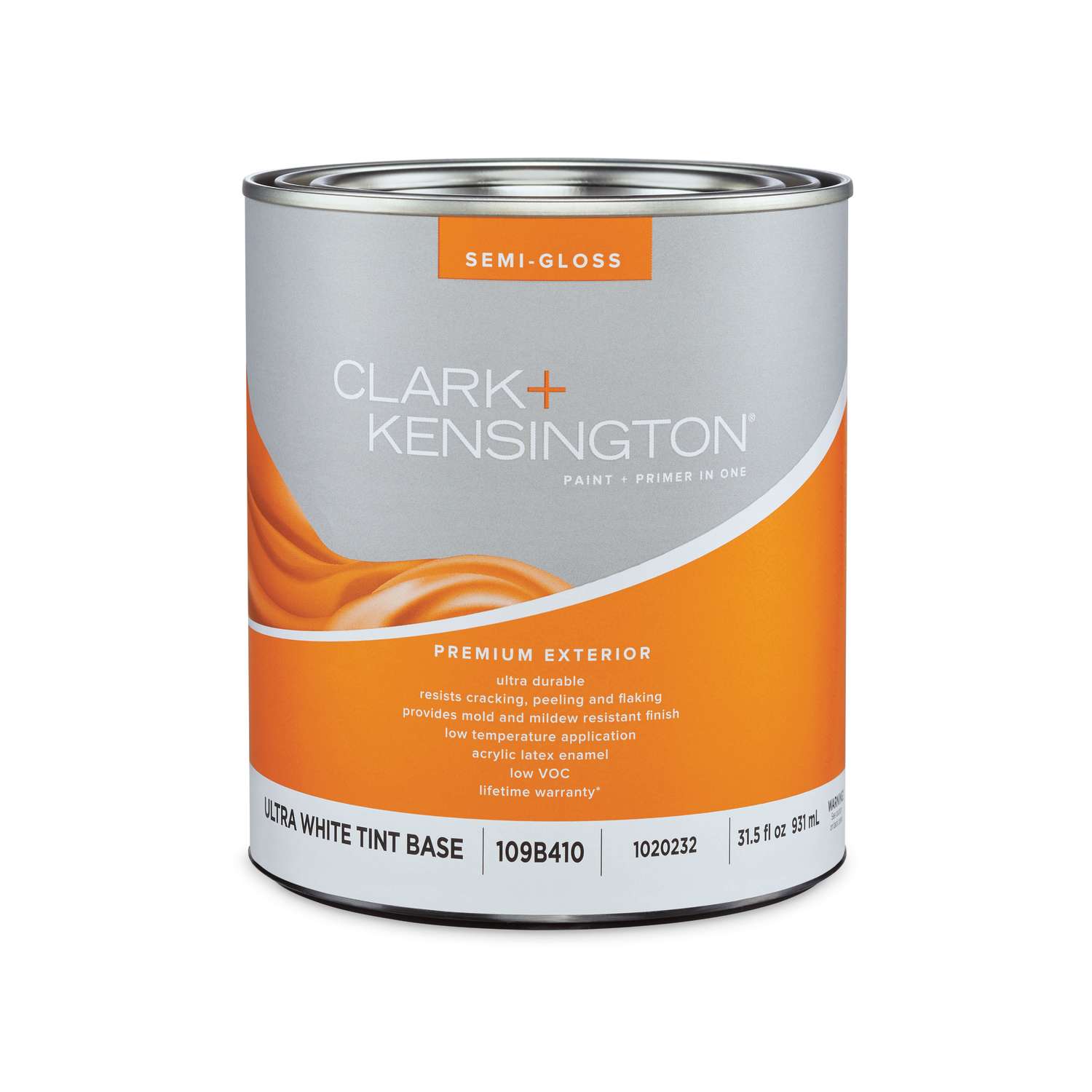 Clark+Kensington Semi-Gloss Tint Base Ultra White Base Acrylic Latex ...