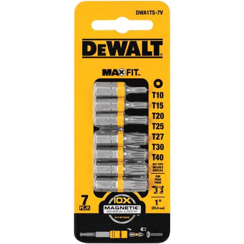 DeWalt Max Fit Torx 1 in. L Security Bit Set S2 Tool Steel 7 pc