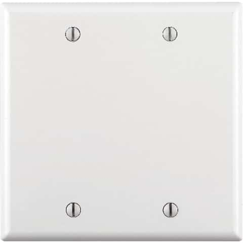 Commercial Electric 5 in. 1-Gang White Textured Round Blank Metal