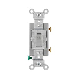 Leviton 15 amps Single Pole Toggle AC Quiet Switch Gray 1 pk