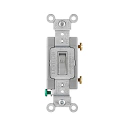 Leviton 15 amps Single Pole Toggle AC Quiet Switch Gray 1 pk