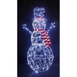 Celebrations LED Cool White Lighted Snowman 4 ft. Yard Decor