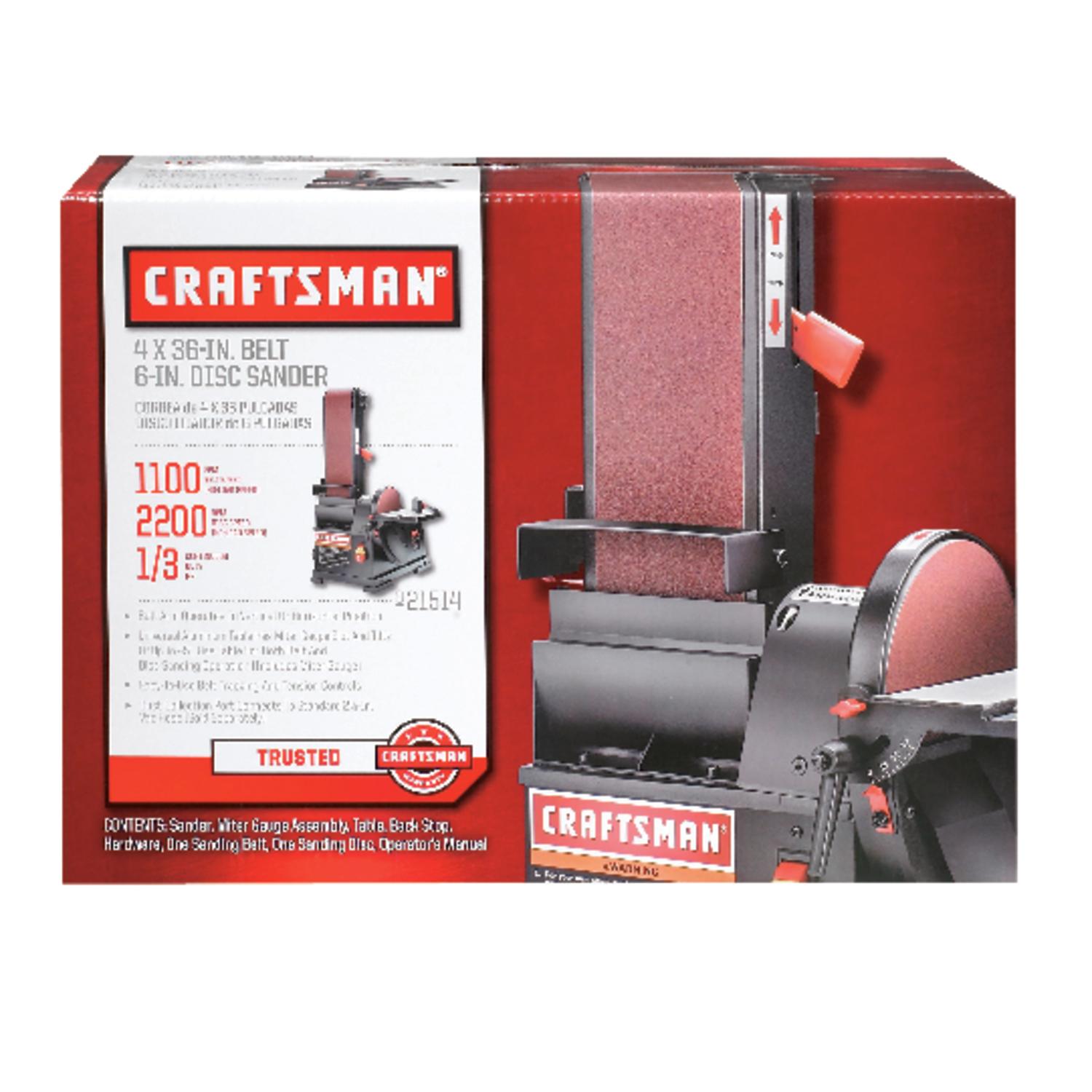 UPC 726420215144 product image for Craftsman Bench Top Belt And Disc Sander (00921514) | upcitemdb.com