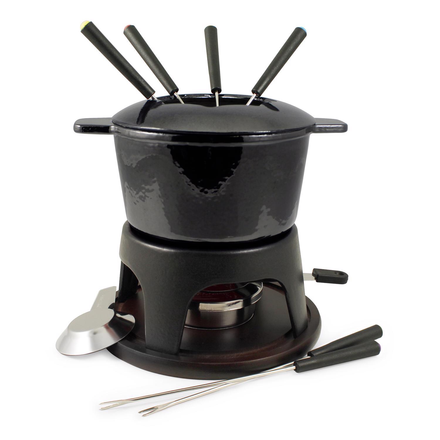 Gloss Swissmar Sierra Black 1.6 qt Cast Iron Fondue Set Sansujyuku sansujyuku.com