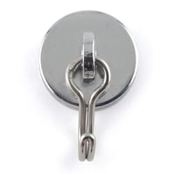 Magnet Source .225 in. L X 1.125 in. W Silver Magnetic Hook 40 lb. pull 1 pc