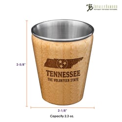 Totally Bamboo 2 oz Brown/Silver Stainless Steel/Wood Tennessee Shot Glass