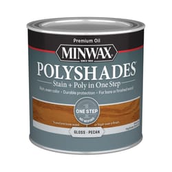 Minwax PolyShades Semi-Transparent Gloss Pecan Oil-Based Stain/Polyurethane Finish 1/2 pt