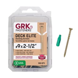 GRK Deck Elite No. 9 in. X 2-1/2 in. L Gold Star Bugle Head Deck Screws 1 pk