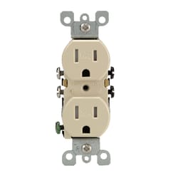 Leviton 15 amps 125 V Duplex Ivory Outlet 5-15R 1 pk