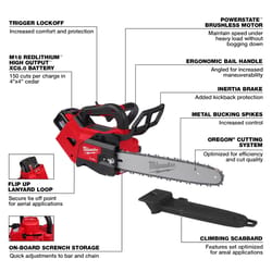 Milwaukee M18 FUEL 2826-22T 14 in. 18 V Battery Chainsaw Kit (Battery & Charger) 3/8 in.