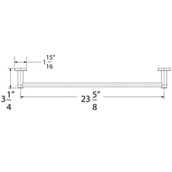 Huntington Brass Matte Black Towel Bar 23.6 in. L Metal
