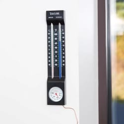 Taylor Hygrometer/Thermometer Plastic Black 9.75 in.