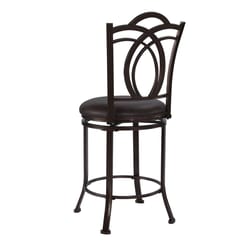 Linon Home Decor Brown Polyurethane Swivel Barstool 24 in.