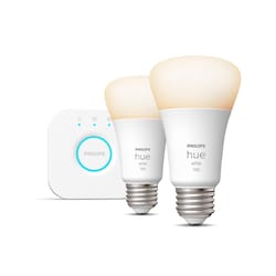 Philips HUE A19 E26 (Medium) Smart-Enabled LED Bulb Starter Kit Cool White 75 Watt Equivalence 2 pk