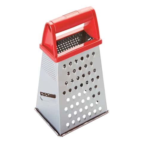 1pc Stainless Steel Cheese Grater With Non-slip Handle, Sliver