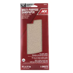 Ace 11 in. L X 4.5 in. W Assorted Grit Aluminum Oxide Sanding Sheet 5 pk