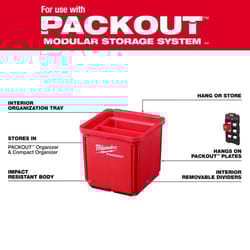 Milwaukee PACKOUT SHOP STORAGE Garage Organizer Small Parts Bin Set Red
