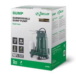 Zoeller 1/2 HP 3660 gph Cast Iron Vertical Float Switch AC Submersible Sump Pump