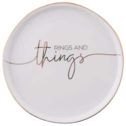 Karma Sentiment .5 in. H X 5 in. L Multicolored Ceramic Trinket Tray
