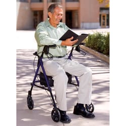 Carex Health Brands Step N Rest Blue Rolling Walker Aluminum/Plastic 39 in. H X 22.5 in. L