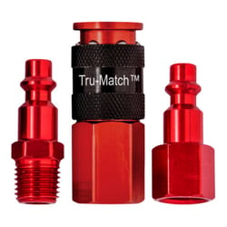 Tru-Flate Tru-Match 1/4 in. Coupler and Plug Kit Carded 3 pc