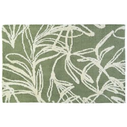 Simple Spaces 21 in. W X 33 in. L Green/White Avocado Garden Polyester Rug