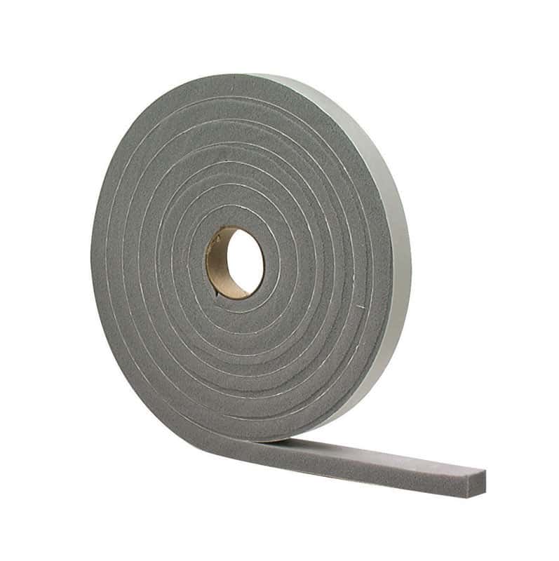 MD Gray Foam Weather Stripping Tape For Doors and Windows 10 ft. L X 3