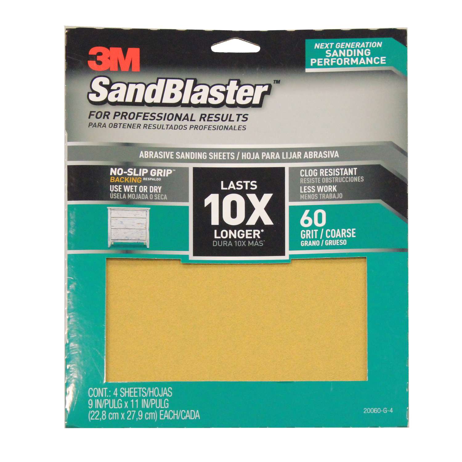 3M SandBlaster 11 in. L x 9 in. W 60 Grit Ceramic Sandpaper 4 pk Ace