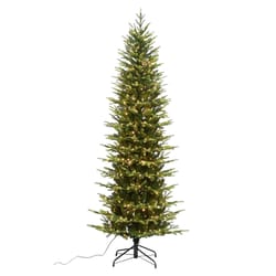 Holiday Bright Lights 1-2 Tree 7-1/2 ft. Pencil LED 900 ct Emerald Pine Sparkle Color Changing Chris