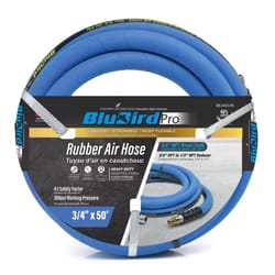 BluBird 50 ft. L X 3/4 in. D Rubber Air Hose 300 psi Blue
