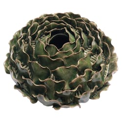 Chive Utopia 6 in. H X 14 in. W X 14 in. L Glazed Green Ceramic Floral Vase