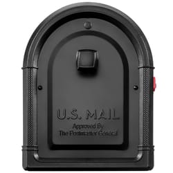 Architectural Mailboxes Roxbury Modern Galvanized Steel Post Mount Black Mailbox