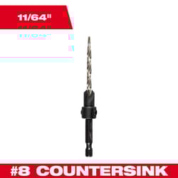 Milwaukee #8 Sizes X 11/64 in. D Black Oxide Countersink Bit 1 pc