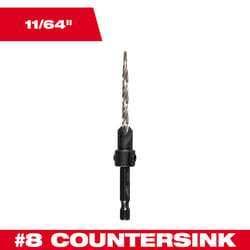 Milwaukee #8 Sizes X 11/64 in. D Black Oxide Countersink Bit 1 pc