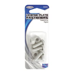 Custom Accessories White Nylon License Plate Fasteners