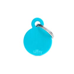 MyFamily Basic Light Blue Circle Aluminum Dog Pet Tags Small