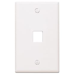 Leviton White 1 gang Thermoplastic Datacom Wall Plate 1 pk