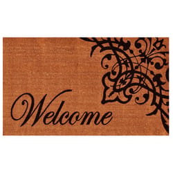 Home & More 1.42 ft. W X 2.42 ft. L Multi-color Scroll Welcome Coir Door Mat