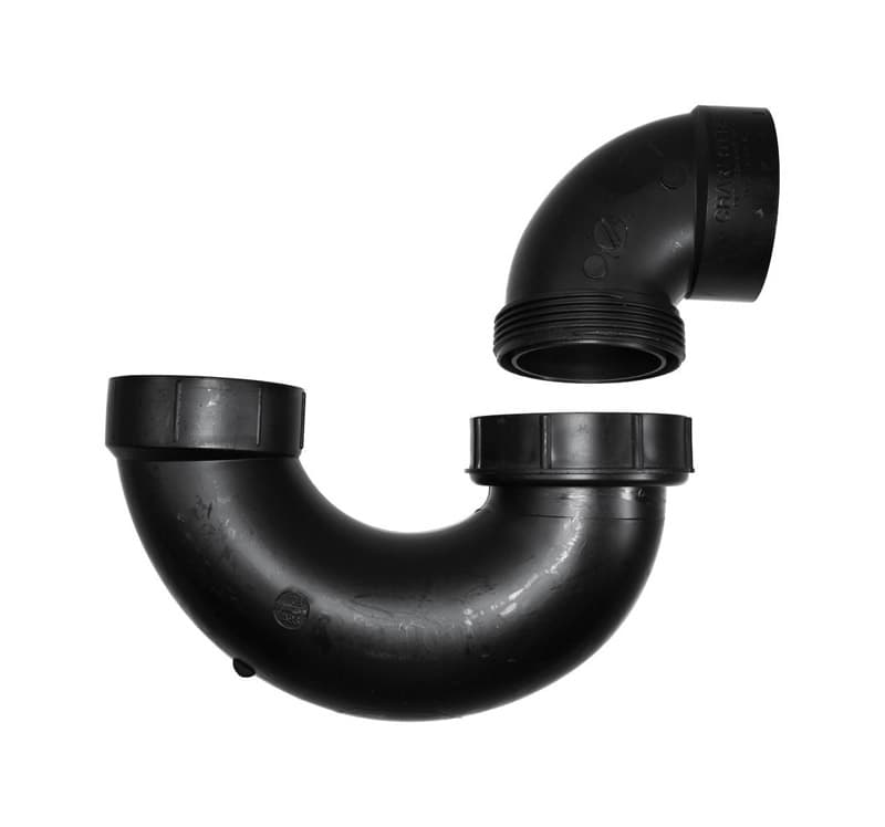 ABS00708P0800 Charlotte Pipe 2 in. Hub X 2 in. D Hub ABS P-Trap sku ABS00708P0800