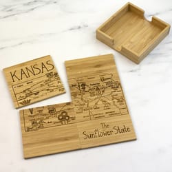 Totally Bamboo Black/Natural Bamboo Coaster Puzzle Set