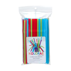 Blueoco Kolorae Assorted Plastic Flexible Drinking Straws