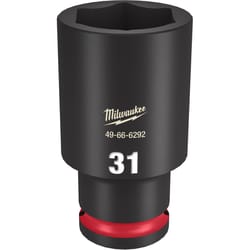 Milwaukee Shockwave 31 mm X 1/2 in. drive Metric/SAE 6 Point Deep Impact Socket 1 pc