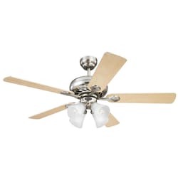 Westinghouse Swirl 52 in. Brushed Nickel Brown LED Indoor Ceiling Fan