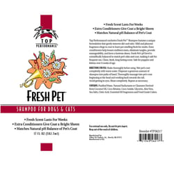 Top Performance Fresh Pet Red Fresh Scent Cat/Dog Shampoo 17 oz