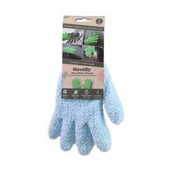 Mossify One Size Fits All Microfiber Leaf Shining Blue Gardening Gloves