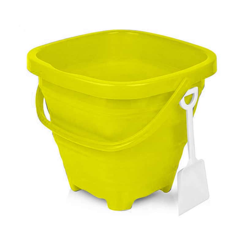 AquaVault Packable Pails Sand Toys Pail and Shovel Plastic Yellow 2 pc