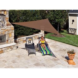 Coolaroo Ready-To-Hang Polyethylene Mocha Triangle Shade Sail Canopy 16.5 ft. H X 16.5 ft. W X 16.5