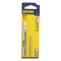 Irwin #47 X 2 in. L High Speed Steel Jobber Length Wire Gauge Bit Straight Shank 1 pk