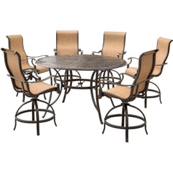 Hanover Manor 7 pc Bronze Aluminum Transitional High Dining Set