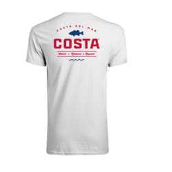 Costa M Short Sleeve Men's Crew Neck Blue/Red/White Topwater Tee Shirt